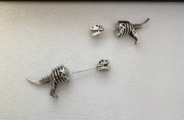 Dinosaur Stud Earrings for Men Women,Streetwear Punk Hip Hop Unisex Style - Image 3