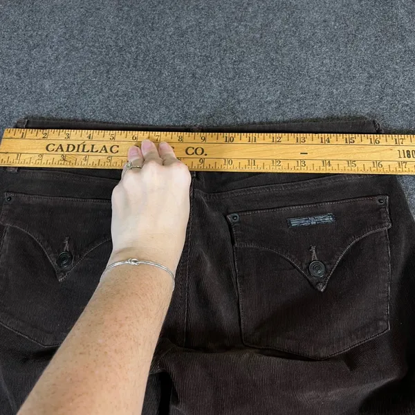 Hudson Collin Flap Skinny Jeans 29 Chocolate Brown Corduroy Low Rise Y2K Fall - Image 9