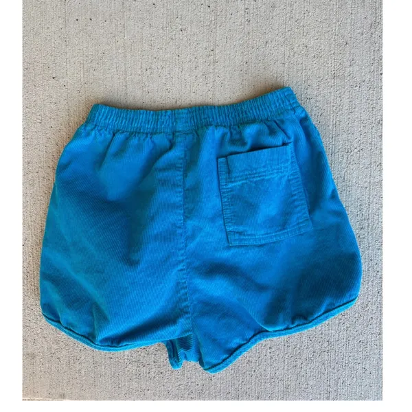Vintage American Apparel Teal Blue Corduroy Mini Shorts XS Made in USA - Image 2