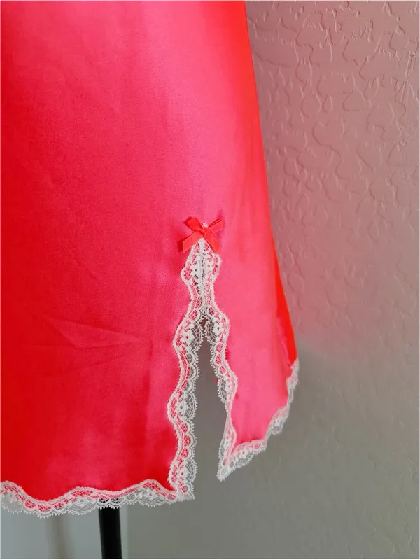 Victoria's Secret Satin & Lace Trim Slip Dress Chemise Sexy Nightgown Size S - Image 5