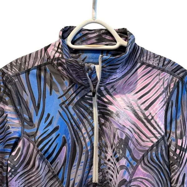 FP Movement Hit‎ The Slopes Quarter Zip Top Black Cyber Combo Abstract Womens S - Image 2