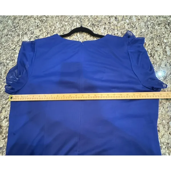 Alex Evenings Long Surplice Neckline Mother of The Bride Dress Violet Mesh - Image 8