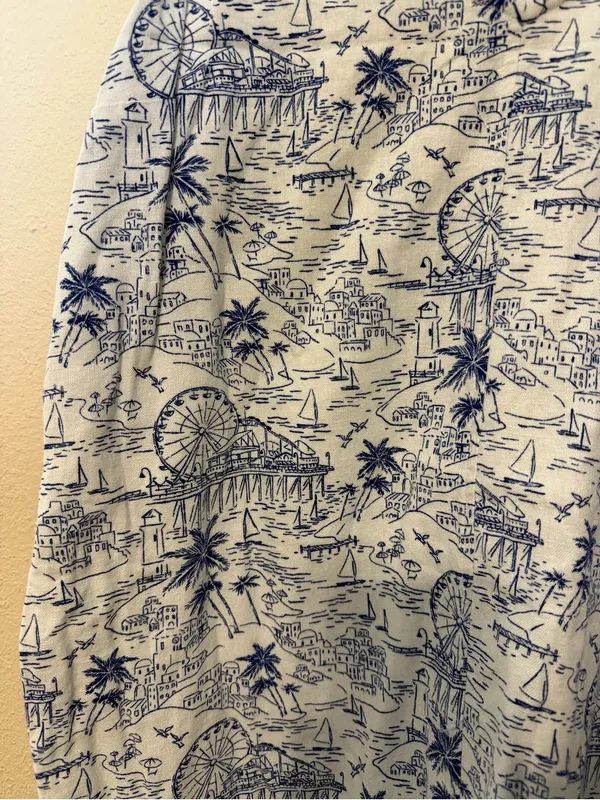 Old Navy Linen Blend Ferris Wheel Boardwalk‎ Print Dress Size Small NWT - Image 3