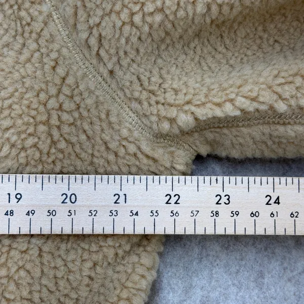 Polo Ralph Lauren Sherpa Moto Jacket Womens L Tan Off Duty Model Chic Streetwear - Image 8