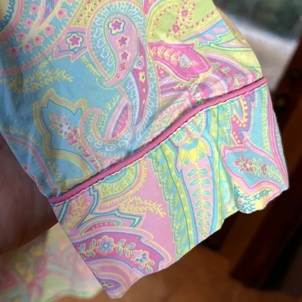 Lauren Ralph Lauren Sleep Shirt Pink Pastel Paisley Long Sleeve Size Small - Image 5