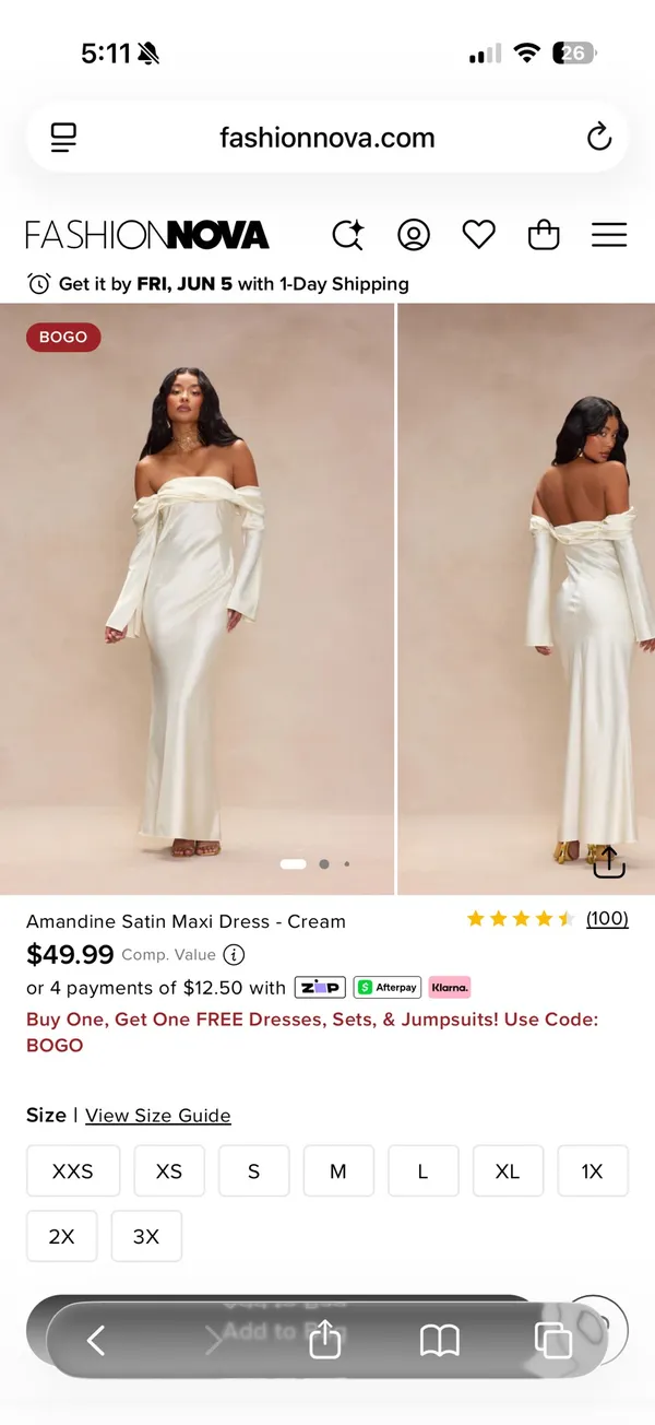 FashioNova Amandine Satin Maxi Dress - Image 3