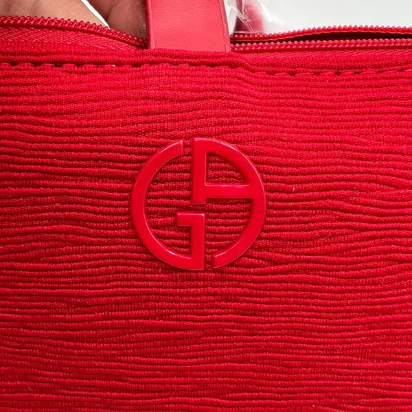Giorgio Armani Red Beauty Zipper Wristlet Cosmetic Bag Clutch Textured Zip‎ Top - Image 10