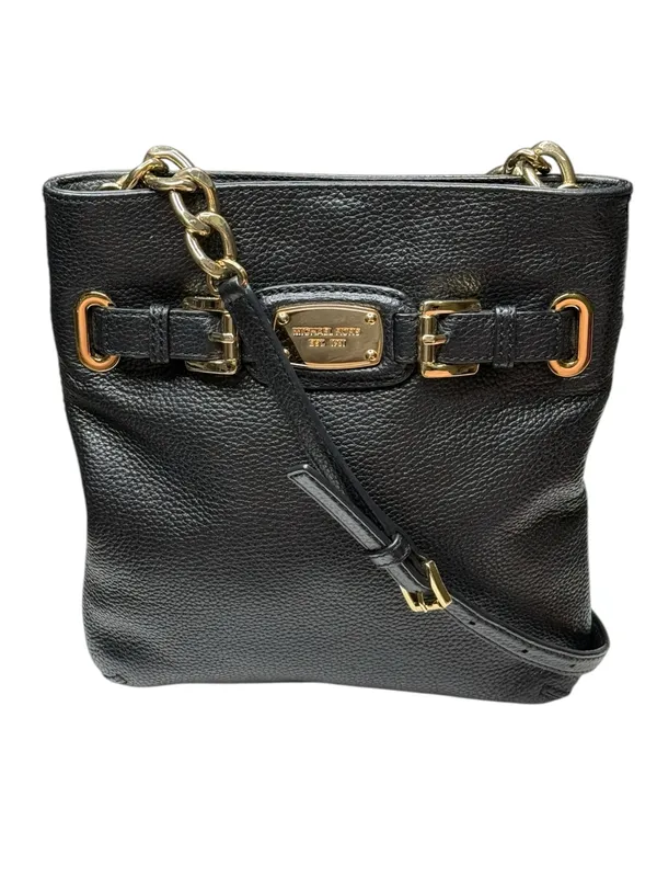Michael Kors ✿ Hamilton Crossbody Handbag Bag ✿ Black Leather ✿ Gold Hardware ✿ - Image 2