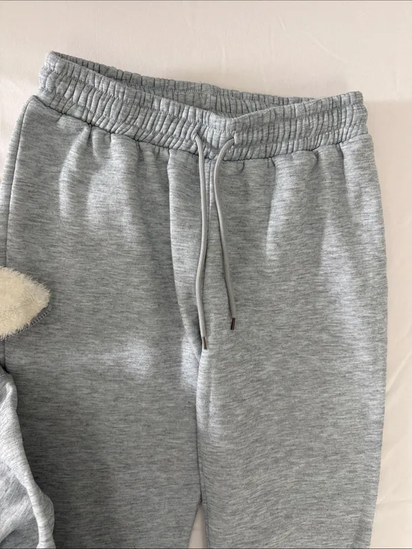 NYC Heather Gray Sherpa-Lined Zip Jacket and Joggers Sz M - Image 5