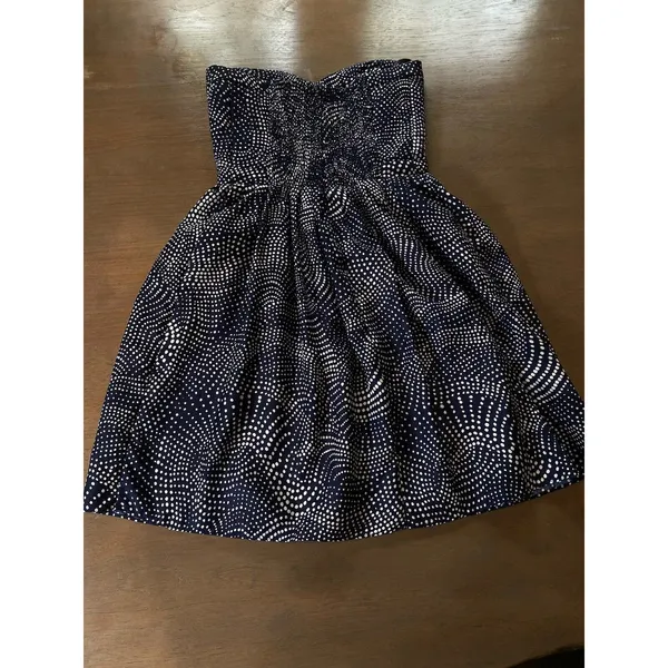 devlin Dress Size Small Strapless Blue White Quilted Smocked Mini from Nordstrom - Image 9