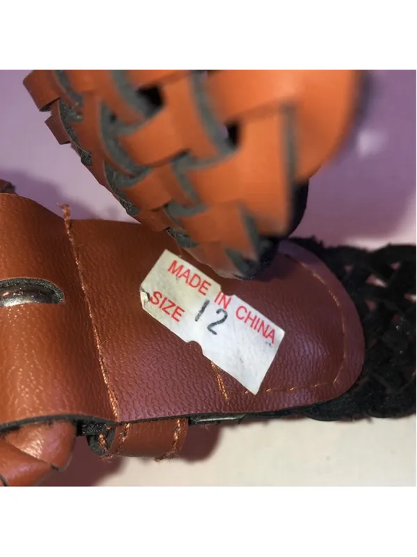 Brown Woven Faux Leather Retro Boho Belt - Image 6