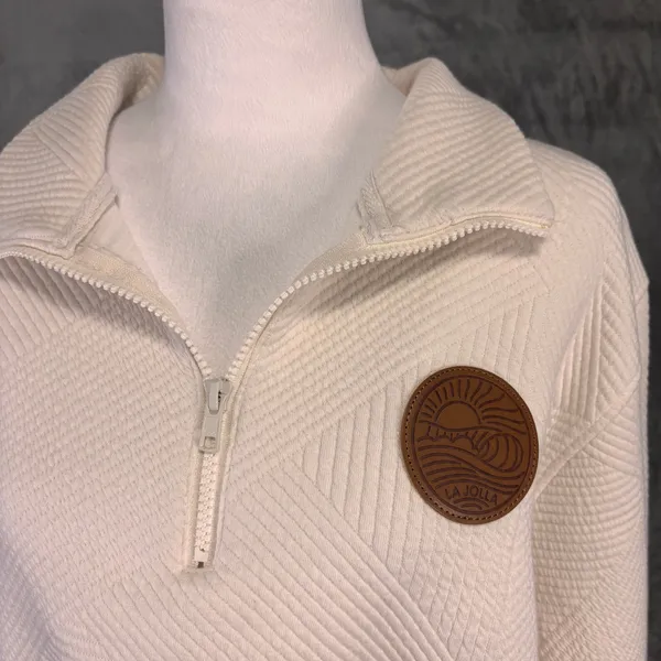 MV‎ Sport La Jolla Pullover Women XXL Cream Quilted Qtr Zip Golf Casual Coastal - Image 5
