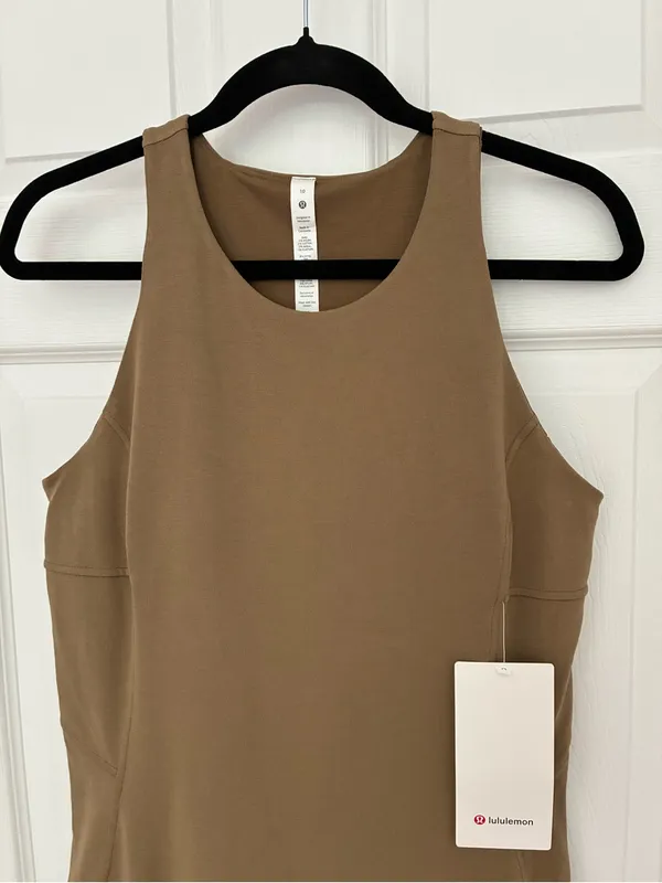 Lululemon Slim-Fit Above-Knee Dress, NWT, Size 10, Artifact / Mustard - Olive - Image 5