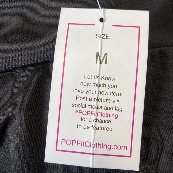 POP Fit Women’s Black High Waisted Mesh Leggings Size Medium NWT - Image 16