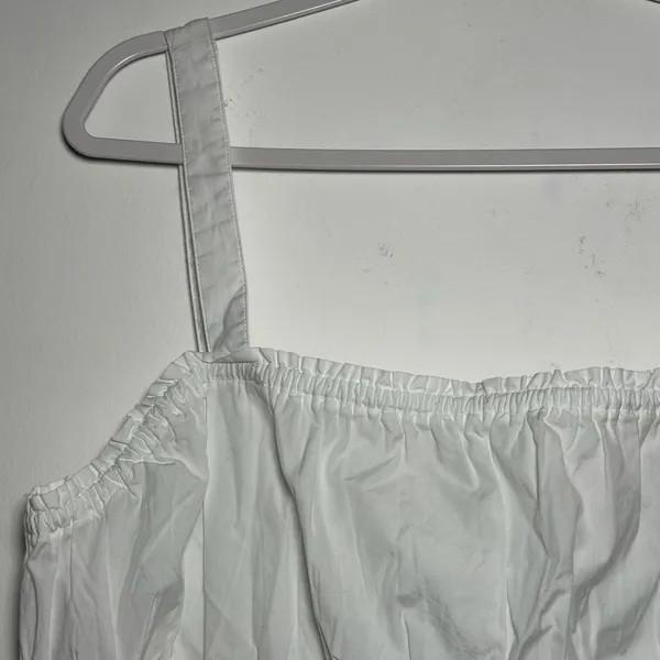 Madewell White Smocked‎ Square Neck Tie Front Tank Top XL - Image 10