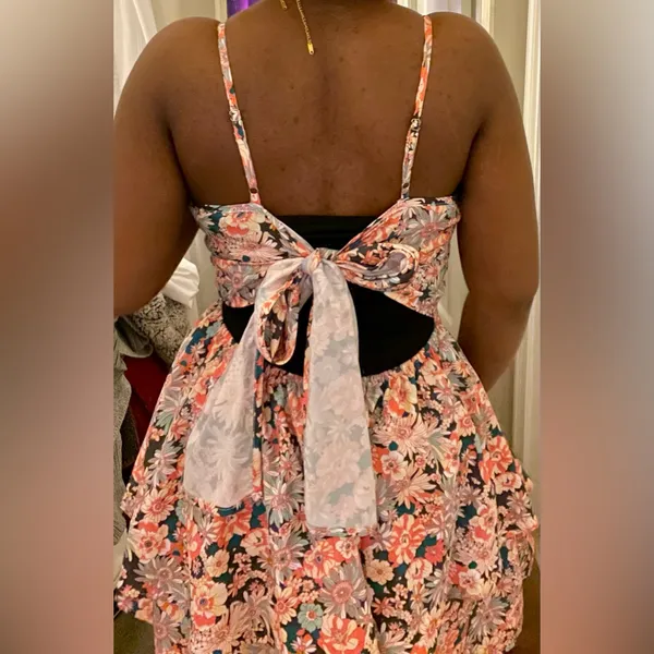 Floral Sleeveless Skort Dress Pink Size L - Image 3