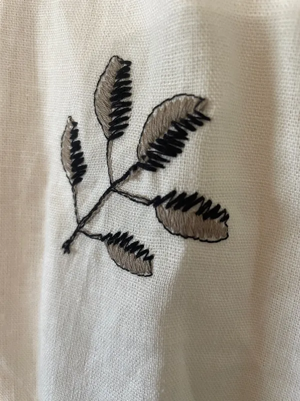 House of Harlow 1960 Embroidered Linen Blend Skirt Size 10 New Without Tag Cream - Image 10