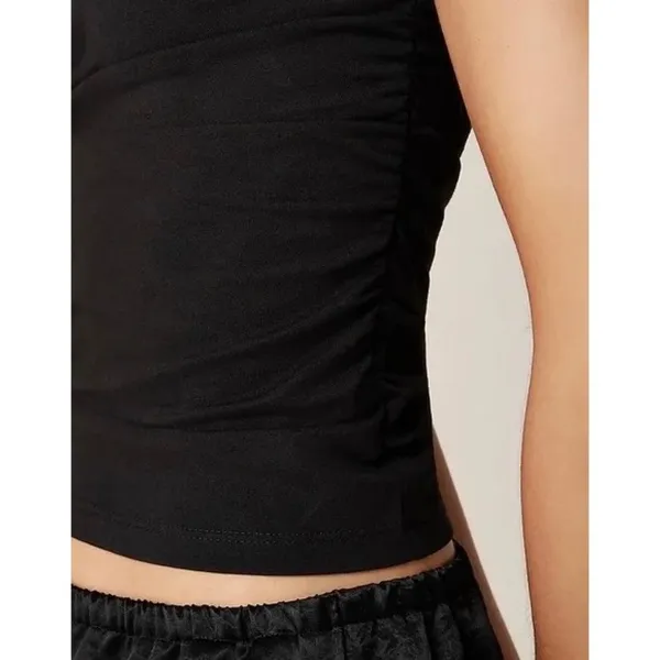 NWT!! J. CREW Stretch Cotton Blend Off the Shoulder Top Solid Black XXS XX-Small - Image 5