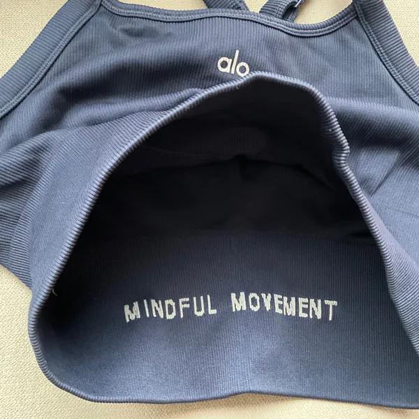 Alo Yoga Seamless Ribbed Favorite Bra Tank Navy L - Image 3