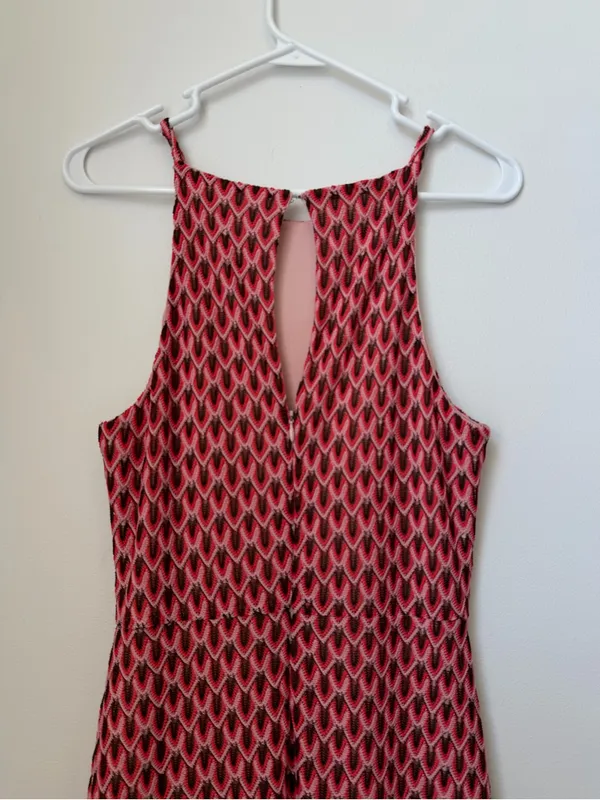 Gianni Bini Casey Crochet Overlay Midi Dress In Coral Size Medium - Image 5