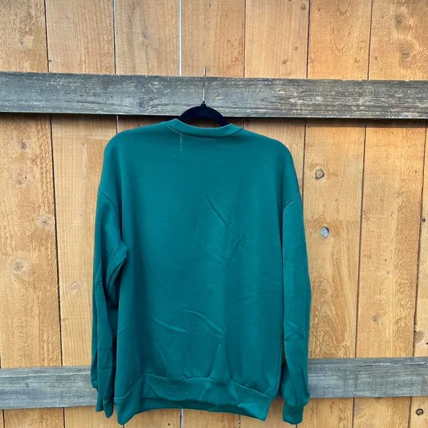 Vintage green sweatshirt by‎ improved living size medium. Fall leaves cozy - Image 5