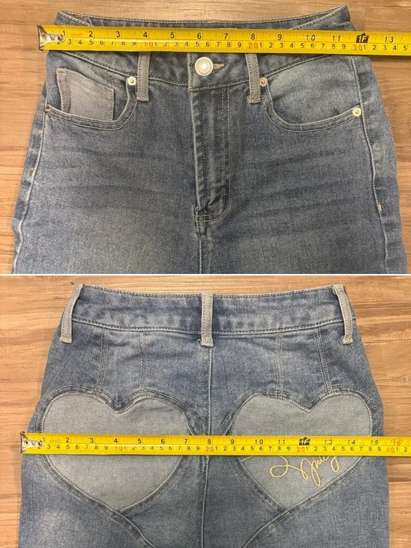 Juicy Couture 2 of Hearts Venice Jeans 00/23 Y2K Heart Pockets McBling $110 - Image 9