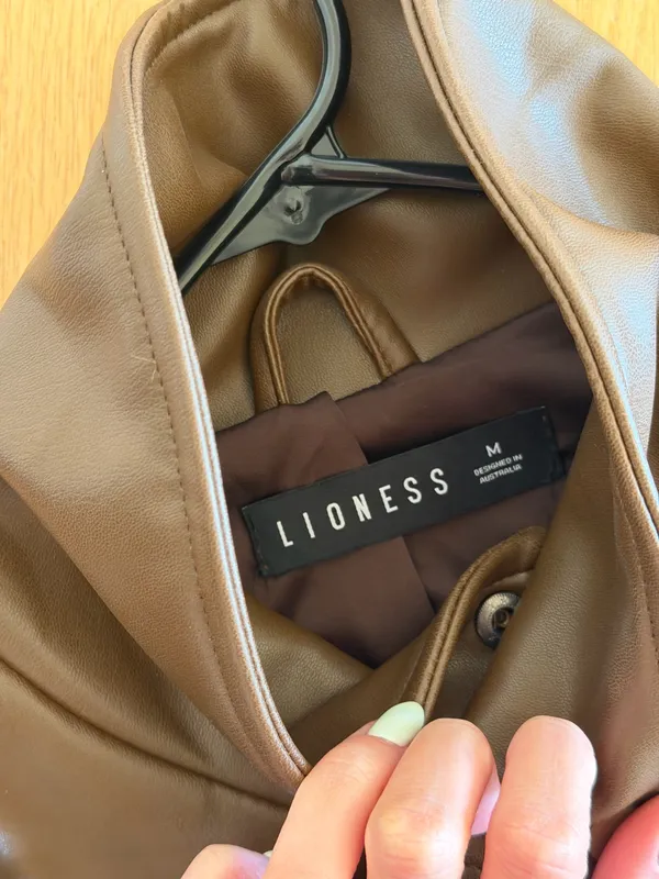 Lioness Brown Leather Jacket - Image 3