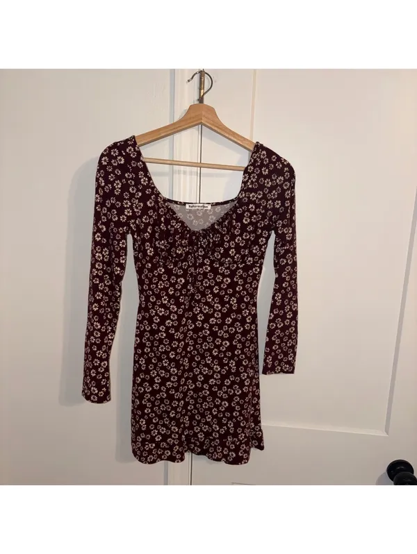 Reformation $128 Angeline Woman’s Small Floral Long Sleeve Mini Dress - Image 3
