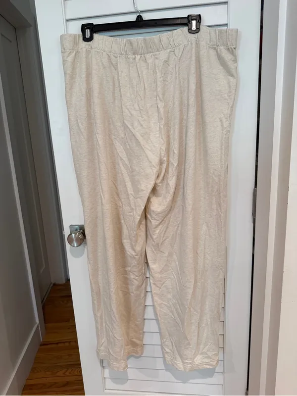 Aerie Wide Leg Lounge Pants Sz XXL Pull On Straight Cream Relaxed - Image 6