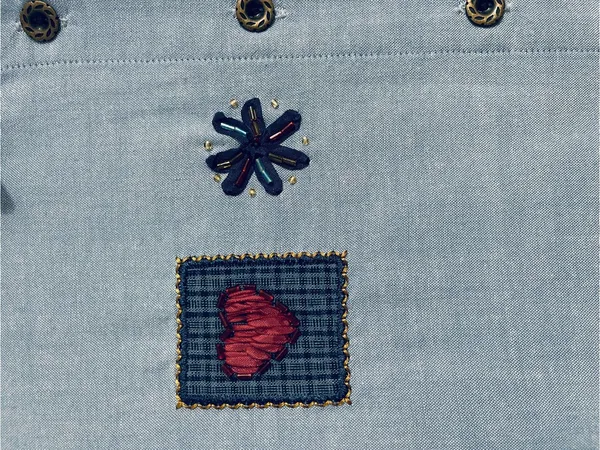 Vtg Koret City Blues Chambray Shirt 18W Embroidery Beads Crochet 90’s Teacher - Image 9