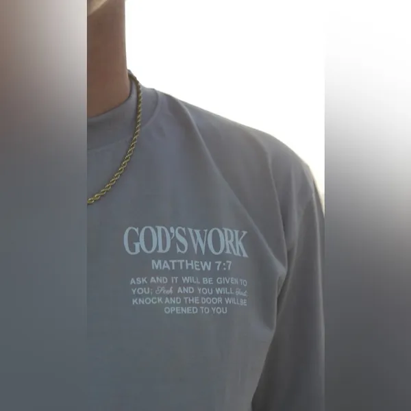NWT GOD WORK Women’s/Mens Oversized Drop Shoulder Graphic Worship Tee - Image 3