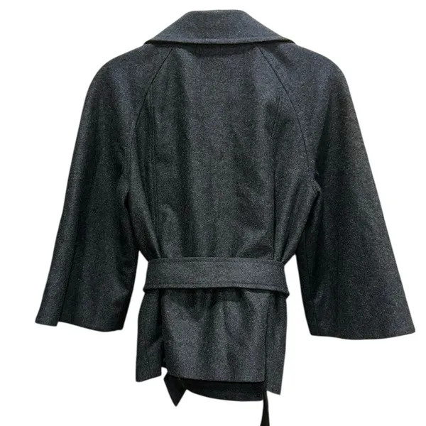 NWT‎ The Limited Wool Blend Peacoat Small Charcoal Gray Belted Cropped Coat - Image 4