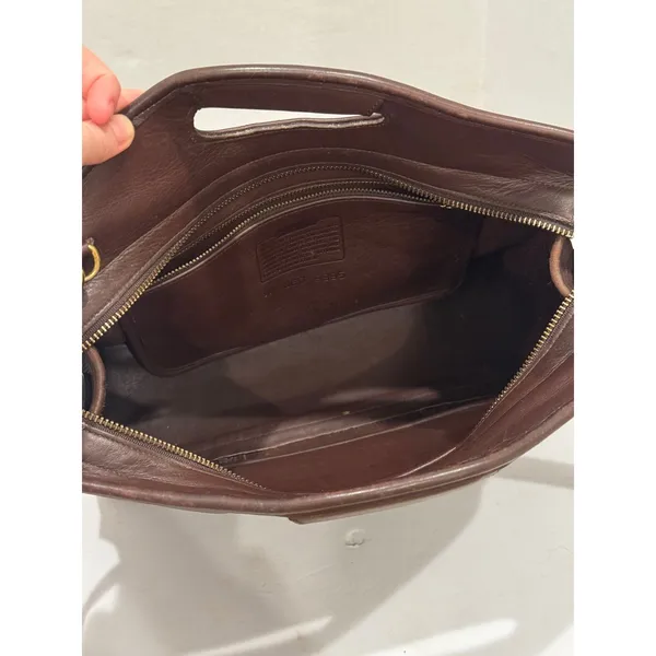 Vintage Coach Large Shopper Laptop Bag Mahogany Brown Leather 9995 USA Top Zip - Image 9