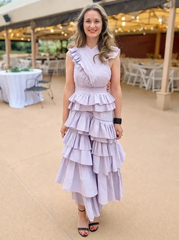 Ulla Johnson Aurore Ruffle Tiered Midi Dress Lavender Size 6 NWT - Image 4