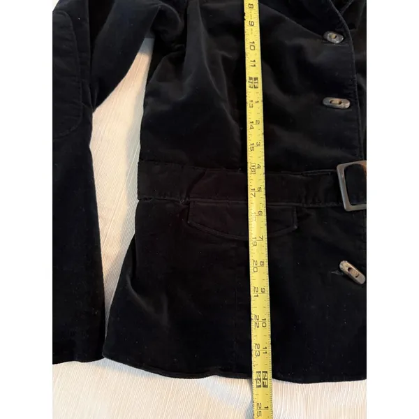 Columbia River Resort Black velvet Belted Blazer Jacket Women‎ Small HL7115 - Image 2