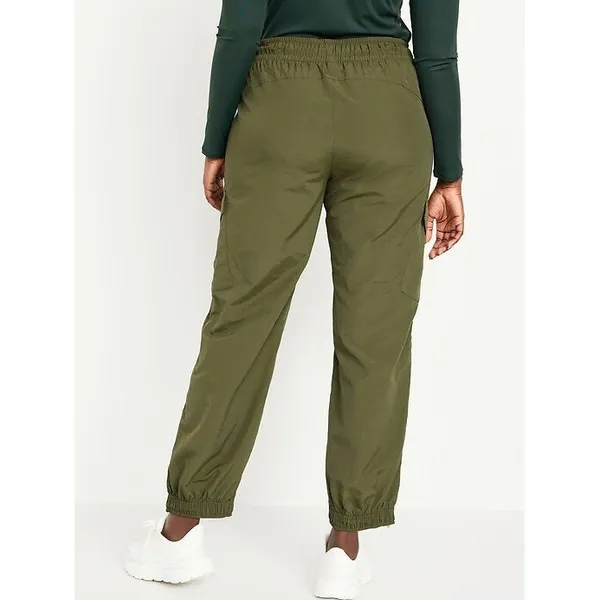 Old Navy Womens Olive Green Quick Dry Cargo Joggers Ankle Zip Pants Size Small - Image 2