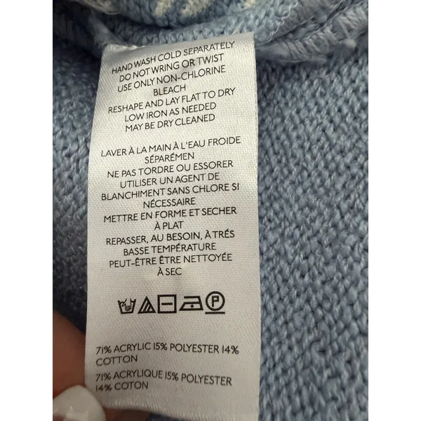 Anthropologie Embroidered Sweater Vest Blue Women's Size Small‎ - Image 10