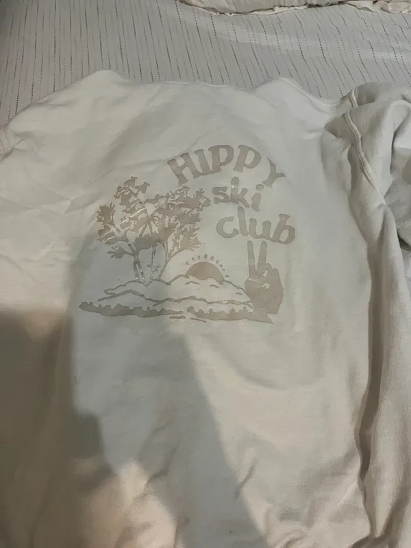 Hippy Ski Club Hoodie White Size XS - Image 2