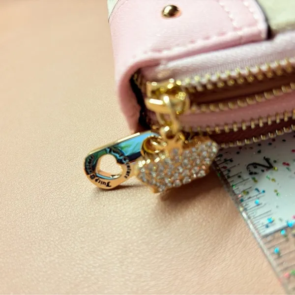 NWT Juicy Couture Juicy Kingdom Double Zip Around Wallet Pink Crown Y2K - Image 6