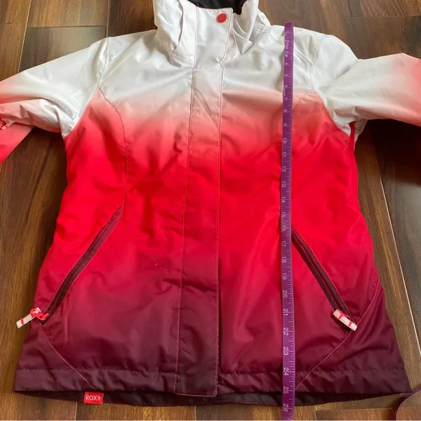 Roxy Dry Flight Gradient Ski Insulated Jacket Hot Pink Ombré No Hood M - Image 11