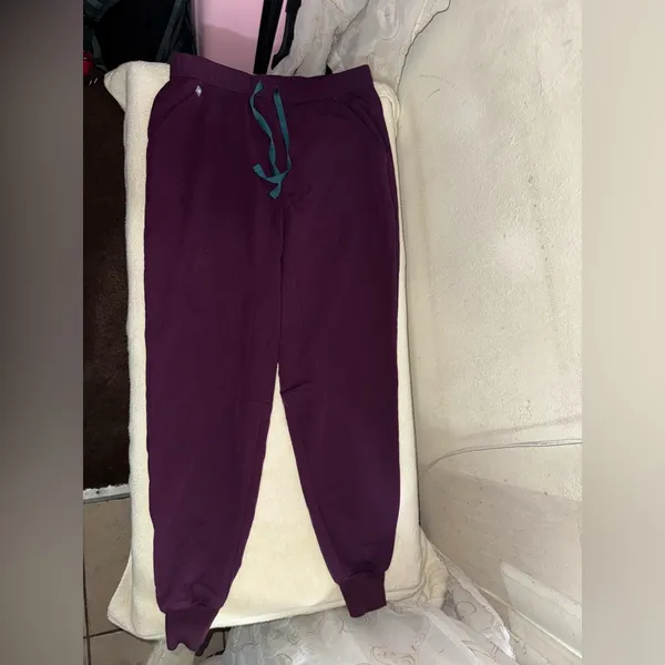 FIGS Purple and Blue Track Pants with Elastic Cuffs - Image 2