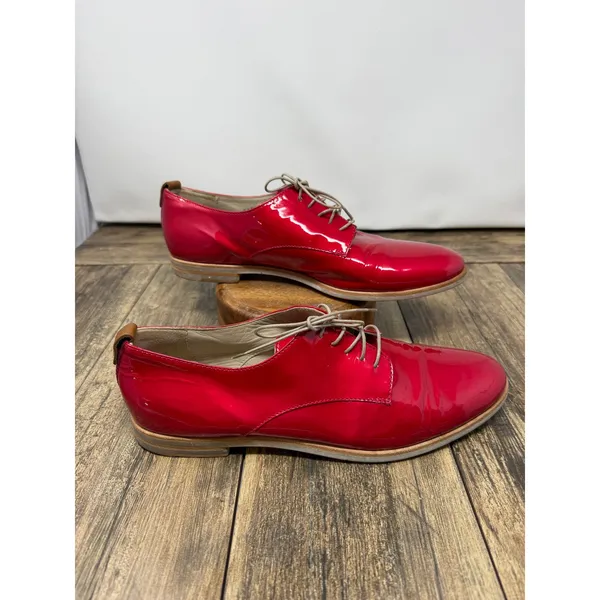 AGL Attilio Giusti Leombruni Red Patent Leather Oxfords Flats N713001 Size 11 - Image 3