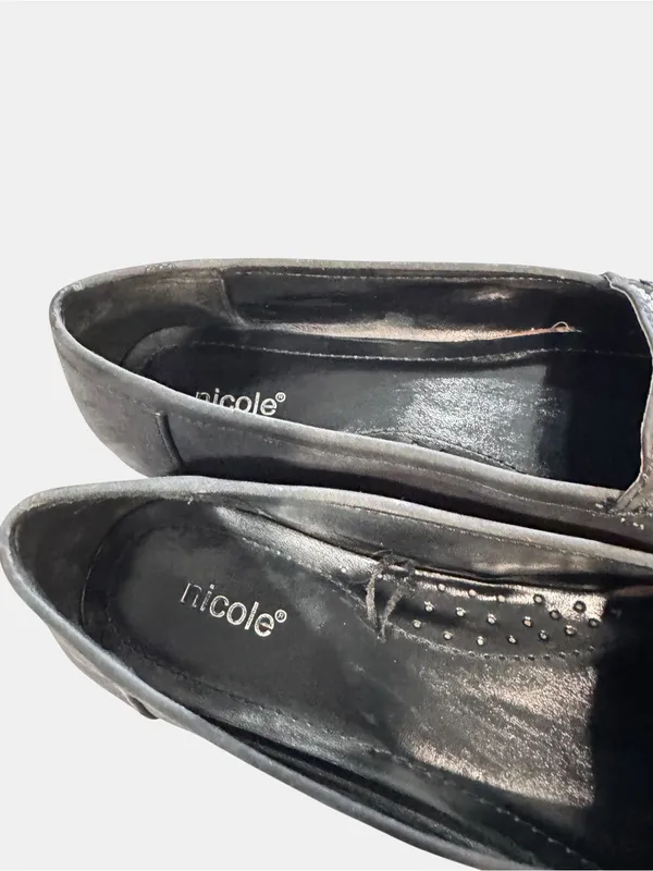 Nicole Black Rhinestone Studded Loafers Slip On Flats Comfort Shoes 10W- Danica - Image 8