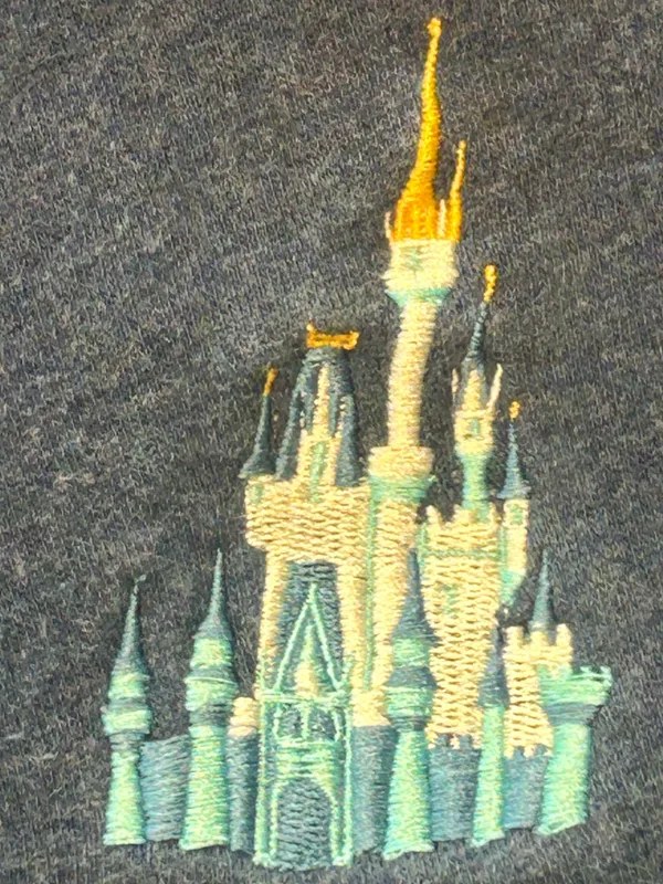 Disney Parks Embroidered Ride Icons Crewneck Sweatshirt Blue Fleece unisex men M - Image 10