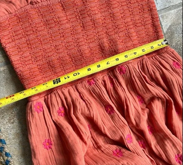 Free People Dahlia Embroidered Maxi Dress in Melon - Image 5