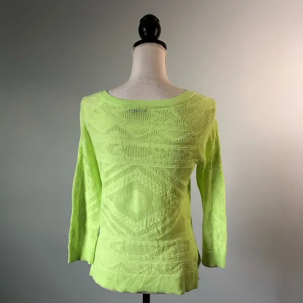 AMERICAN EAGLE | Neon Green Lightweight Button Cardigan Sweater Sz M - Image 6