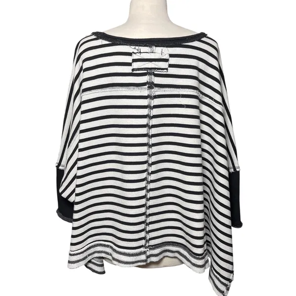 FREE PEOPLE x WE THE FREE Main Squeeze Boho Black White Striped Top - Image 5