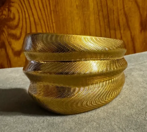 Gold Tone Chunky Statement Cuff Bracelet - Image 2