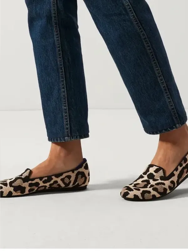 Rothy’s The Almond Toe Loafer Retired Desert Cat Leopard Print Knit Flats 5.5 - Image 16
