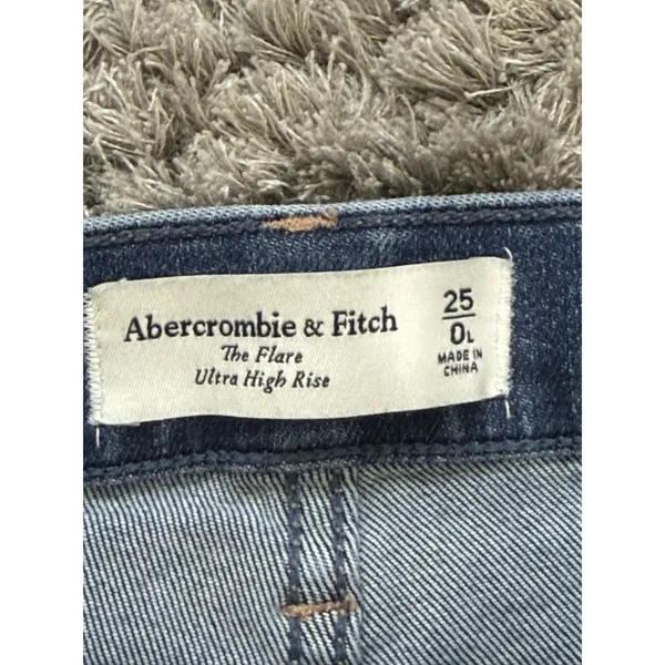 Abercrombie & Fitch The Flare Jeans Women’s Size 0/25 Blue Denim Boho High Rise - Image 11
